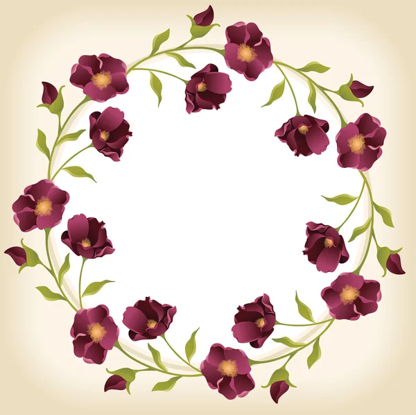 Cadre fleurs printemps — Image vectorielle