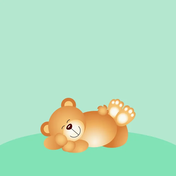 Slapende teddy bear achtergrond — Stockvector