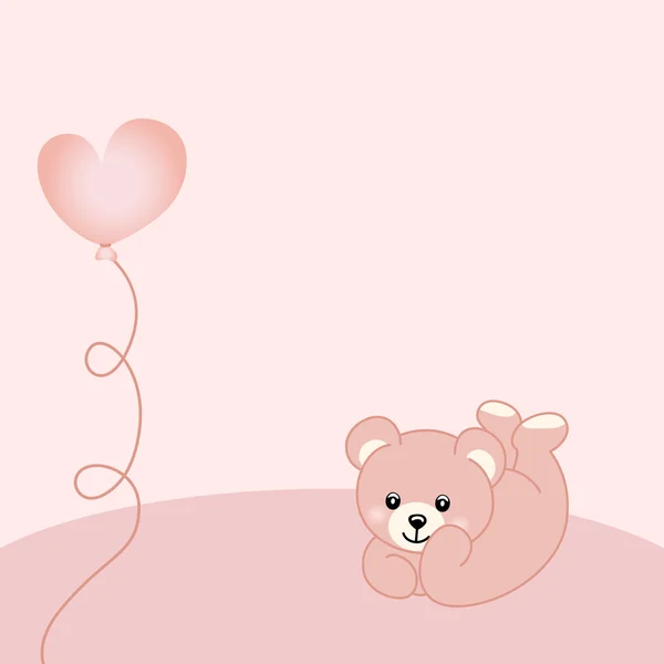 Baby girl teddy bear background — Stock Vector