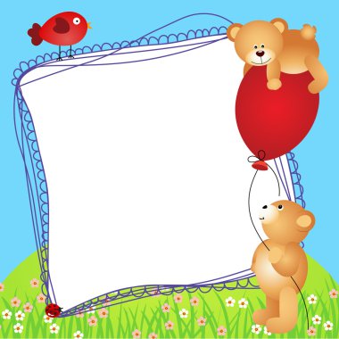 Oyuncak ayılar balon ile oynamak