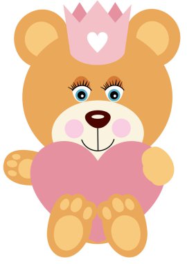 Pembe kalpli bir oyuncak ayı.