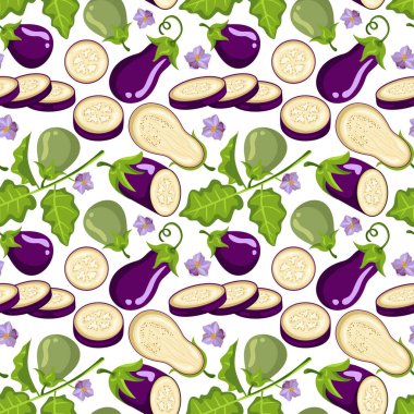 Patlıcan yaz sebzesi dikişsiz desen