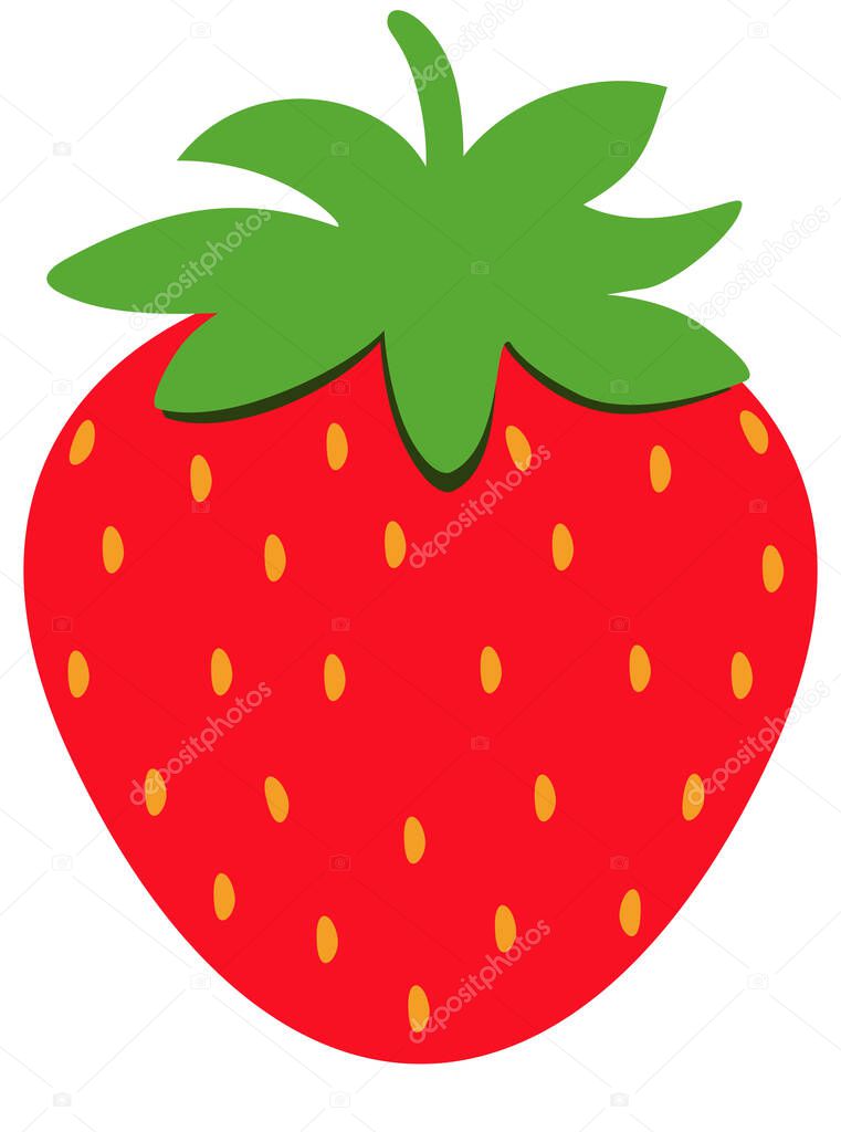 Red strawberry fruit icon isolated