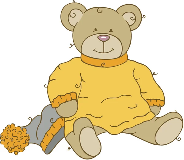 Skalierbare Vektorale Darstellung Eines Niedlichen Winter Teddybären Gestaltungselement Illustration Isoliert — Stockvektor