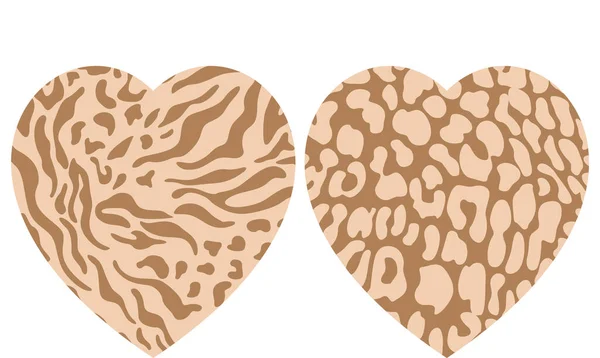 Abstract Animal Print Heart Shape — Stock Vector