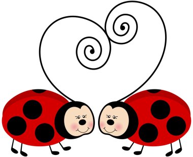 kalbini oluşturan ladybugs