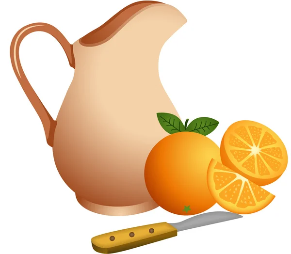 Agyag edény, narancs — Stock Vector