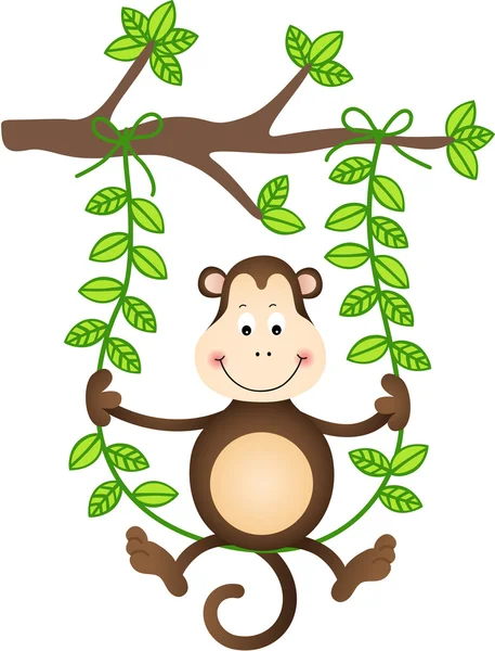 Singe dans un swing — Image vectorielle