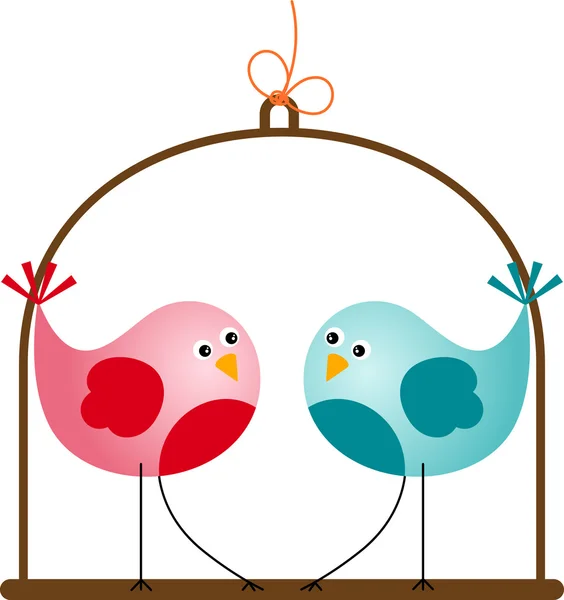 Bonito Valentine Love Birds — Vetor de Stock