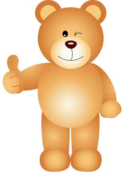 Teddy bear giving the thumbs up sign — Stock Vector