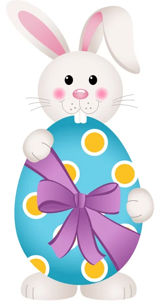 Schattig konijntje houden een Easter Egg — Stockvector