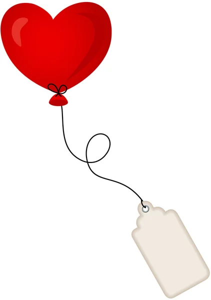 Hjärtat ballong med etikettagg — Stock vektor