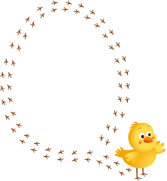 Chick footprint forming a easter egg — Stock Vector