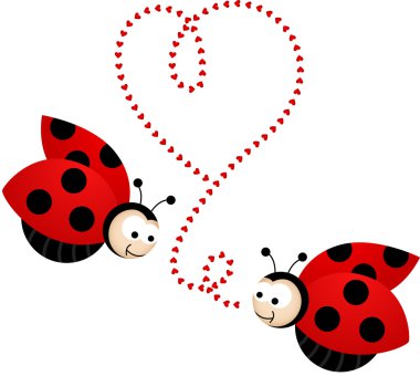 İki sevimli ladybirds aşık