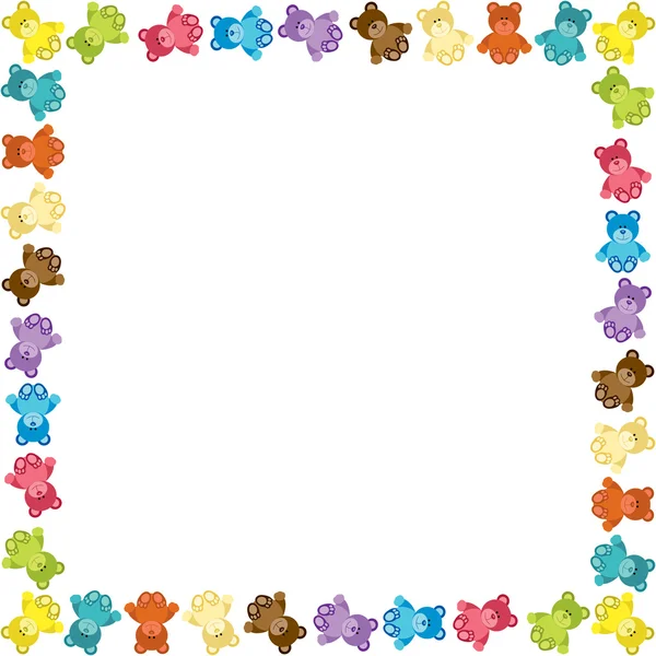 Gekleurde teddybeer Frame — Stockvector