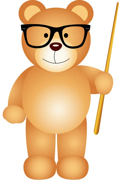 Teacher teddy bear — Stock Vector