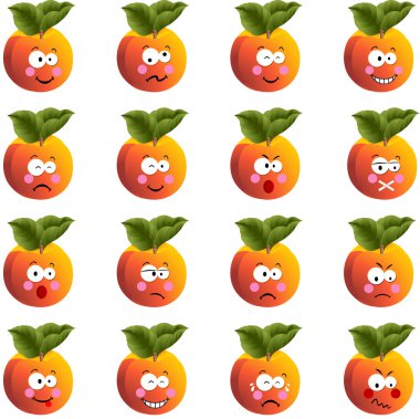 Peach with feature a different expression