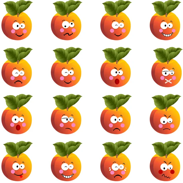 Peach with feature a different expression — Stockový vektor