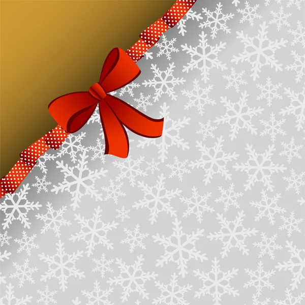 Christmas background with red ribbon — Stock Vector