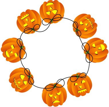 halloween pumpkins ile dairesel çerçeve