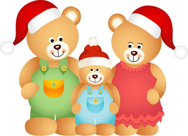 Рождественская семья медведей — стоковый вектор
