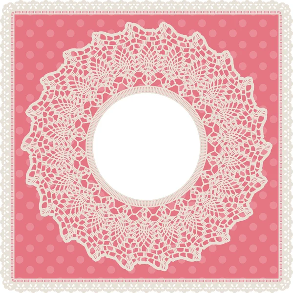 Dentelle ronde napperon fond — Image vectorielle