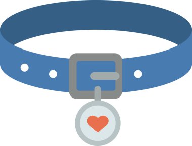 Kalp Şekilli Etiket Simgesiyle Mavi Evcil Hayvan Yakası