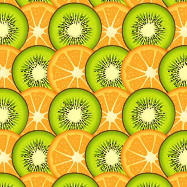 Orangen und Kiwi Scheiben Hintergrund — Stockvektor