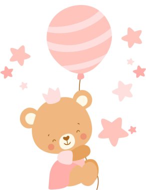 Prenses Oyuncak Ayı Tatlı Rüya Yıldızlı Uçuş