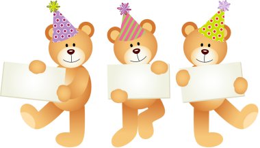 Doğum günü oyuncak ayılar levhaları ile