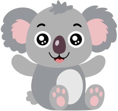 Harika Oturan Gri Bebek Koala.