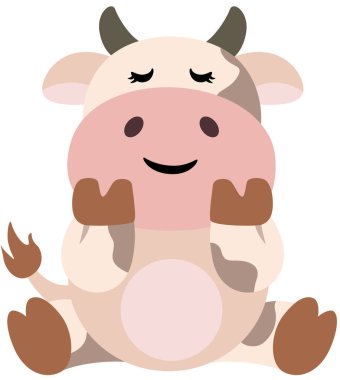 Sevimli İnek Karakteri Sevimli bir ifadeyle