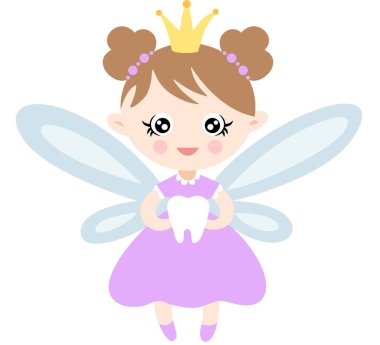 Sihirli Diş Perisi Küçük Beyaz Diş Tutuyor