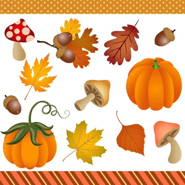 Fall Autumn Clipart Digital — Stock Vector