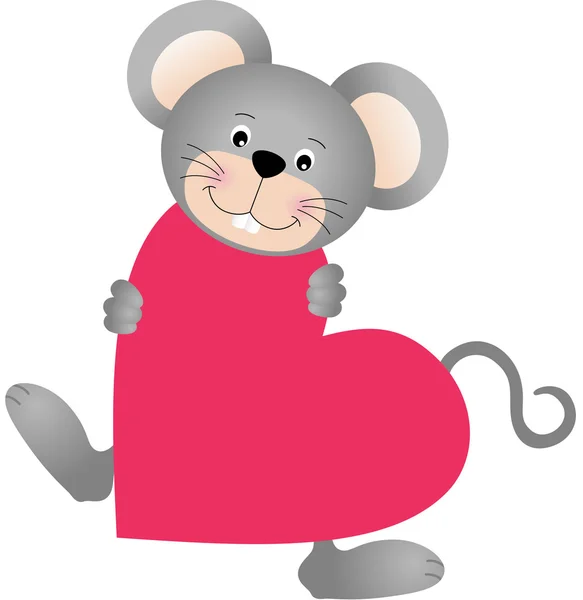 Myš ve tvaru srdce — Stockový vektor