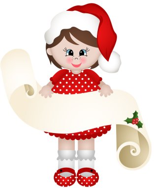 Bir parşömen ile Noel kız