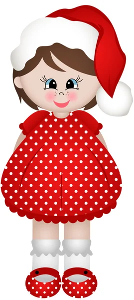 Cute little Christmas girl — Stock Vector