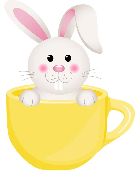 Lapin de Pâques dans une tasse de thé — Image vectorielle