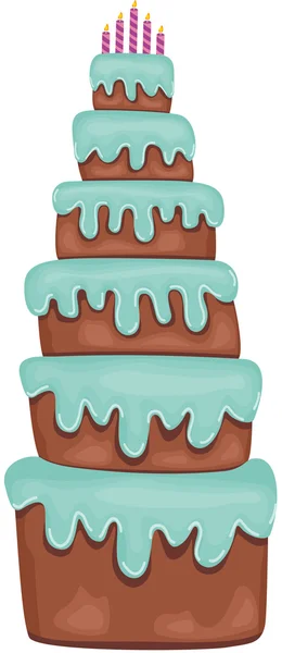 大きな誕生日ケーキ — ストックベクタ