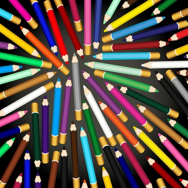 Crayons de couleur fond — Image vectorielle