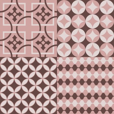 Sorunsuz bir şekilde retro desenleri pembe ve kahverengi
