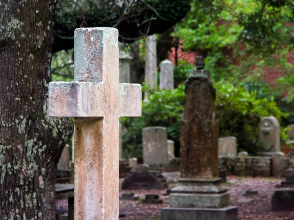 Altes Grabkreuz - beaufort, nc — Stockfoto