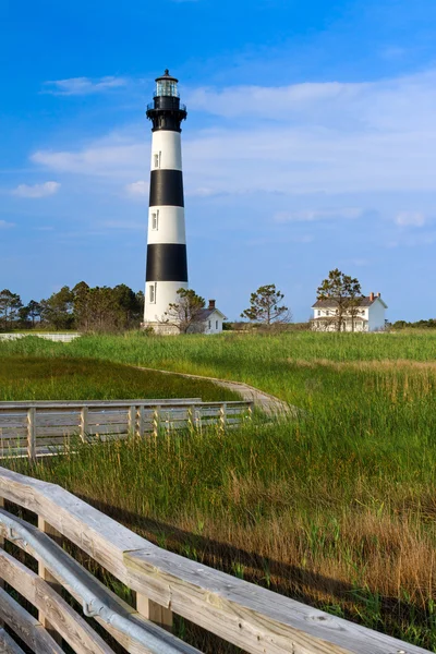 Lumière de l'île de Bodie et maison du gardien — Photo