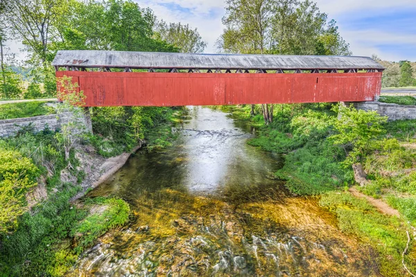 Covered Bridge at Scipio, Indiana — Stock Photo, Image