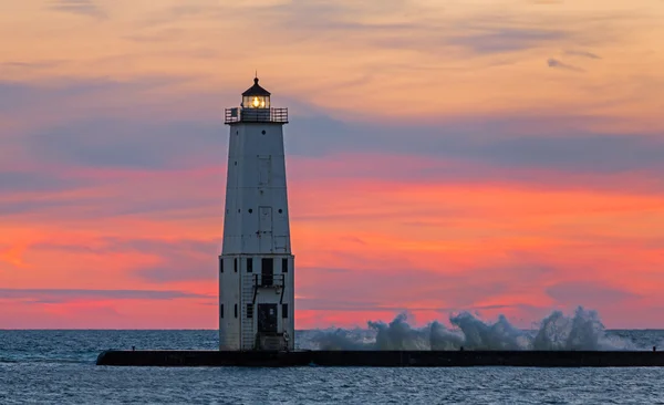 Phare de Frankfort Coucher de soleil — Photo