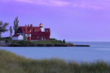 Point Betsie Light at Sundown clipart