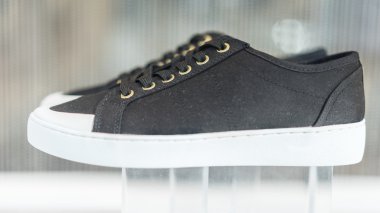 Bayanlar Siyah moda stil ayakkabı tuval