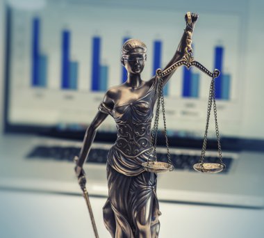 Burden of proof - Moodily lit legal law concept image with Scales of justice clipart