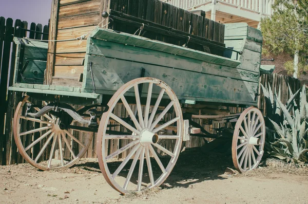 Villvestvogn - cowboytidskonsept i Sørvest-Amerika – stockfoto