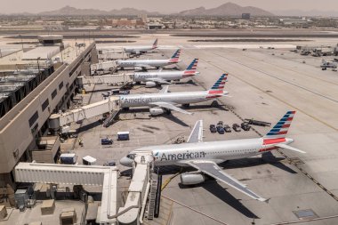 American Airlines Phoenix Skyharbor havaalanında Park. 28th Mayıs 2016.